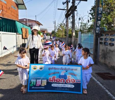 วันที่ 6 กุมภาพันธ์ 2569 เวลา 08.30 น.กองการศึกษา ศูนย์พัฒนาเด็กเล็กบ้านกอก ศูนย์พัฒนาเด็กเล็กบ้านนาแก้ว จัดกิจกรรมส่งเสริมประชาธิปไตยเด็กปฐมวัย ประจำปี 2569 เพื่อรณรงค์การไปใช้สิทธิเลือกตั้งสมาชิกสภาผู้แทนราษฎร  ณ บ้านนาแก้ว หมู่ที่ 1, 2 บ้านกอก หมู่ 4,5